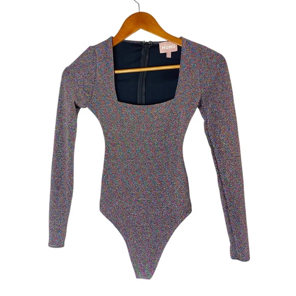 SHOW ME YOUR MUMU Unreal Bodysuit in Rainbow Shimmy  Shine Size S - Picture 3 of 7